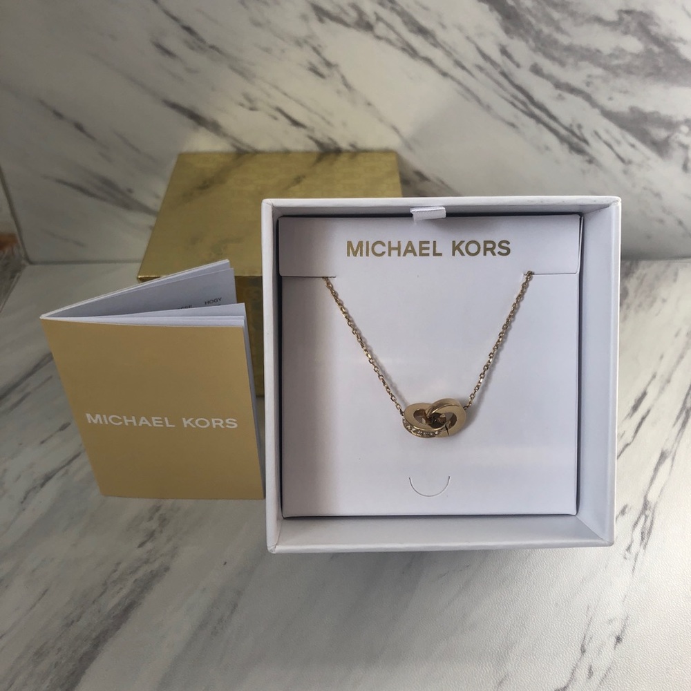 NWT Michael Kors Brilliance Pave Rings Necklace
